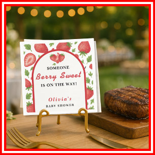 Servilleta De Papel Baby Shower Berry Sweet Strawberry