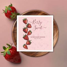 Servilleta De Papel Baby Shower Berry Sweet Strawberry Hearts