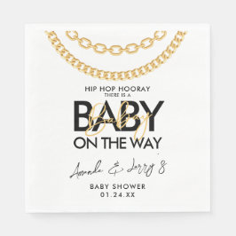 Servilleta De Papel Baby Shower Black and Gold Hip Hop