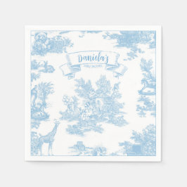 Servilleta De Papel Baby Shower Blue and White Toile de Jouy
