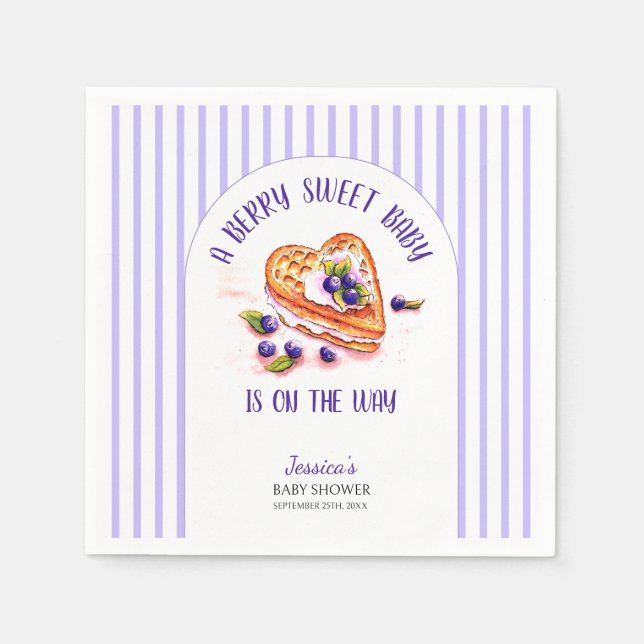 Servilleta De Papel Baby Shower Blue Berry Sweet Fall (Anverso)