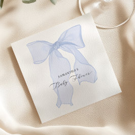 Servilleta De Papel Baby Shower Blue Bow Coquette
