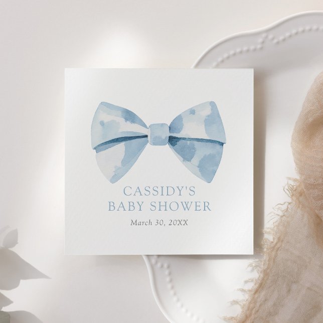 Servilleta De Papel Baby Shower Blue Bowtie Boy (Subido por el creador)