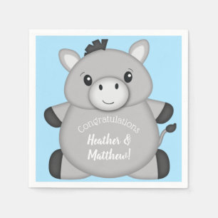 Servilleta De Papel Baby Shower Blue de Donkey