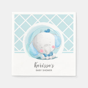 Servilleta De Papel Baby Shower Blue Elephant Boy