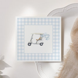 Servilleta De Papel Baby Shower Blue Gingham Golf