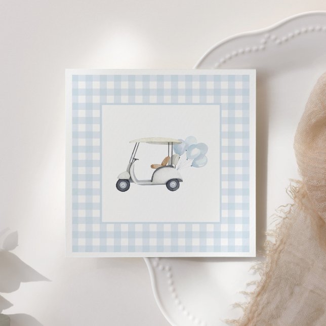 Servilleta De Papel Baby Shower Blue Gingham Golf (Subido por el creador)