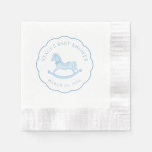 Servilleta De Papel Baby Shower Blue Gingham Rocse Boy