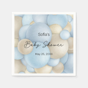 Servilleta De Papel Baby Shower Blue Hot Air Balloon