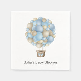 Servilleta De Papel Baby Shower Blue Hot Air Balloon