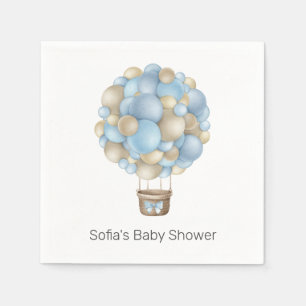 Servilleta De Papel Baby Shower Blue Hot Air Balloon