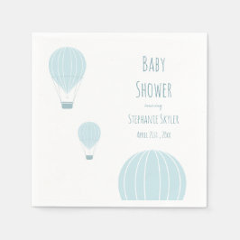 Servilleta De Papel Baby Shower Blue Hot Air Balloon