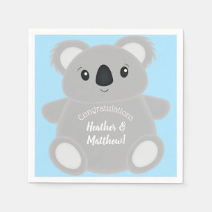 Servilleta De Papel Baby Shower Blue Koala Bear