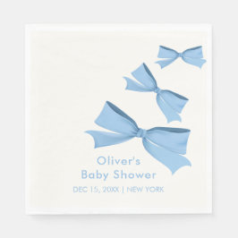 Servilleta De Papel Baby Shower Blue Little Bow Frame Boy