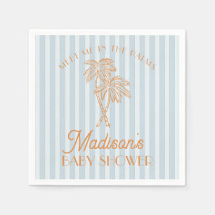 Servilleta De Papel Baby Shower Blue Palm Spring Pastel Beach