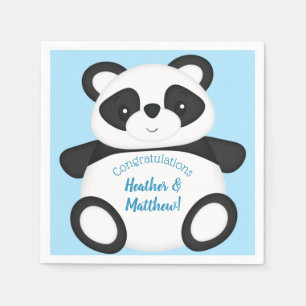 Servilleta De Papel Baby Shower Blue Panda Bear