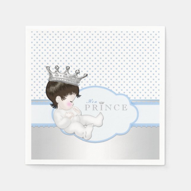 Servilleta De Papel Baby Shower Blue Silver (Anverso)