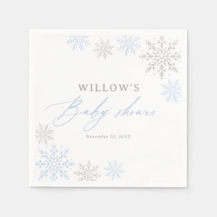 Servilleta De Papel Baby Shower Blue Snflake Boy