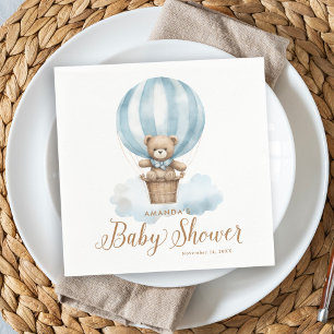 Servilleta De Papel Baby Shower Blue Teddy Bear Boy