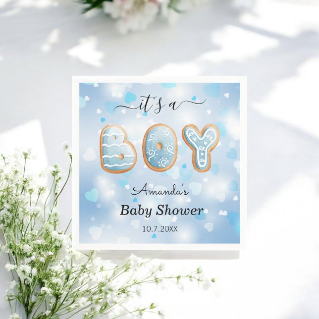 Servilleta De Papel Baby Shower Blue White Boy (Subido por el creador)