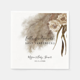 Servilleta De Papel Baby Shower Bohemian Pampas Grass Greenery