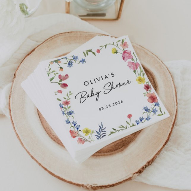 Servilleta De Papel Baby Shower Boho Colorful Wildflower Fairytale (Subido por el creador)