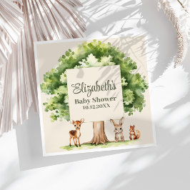 Servilleta De Papel Baby Shower Boho Cute Woodland Animals