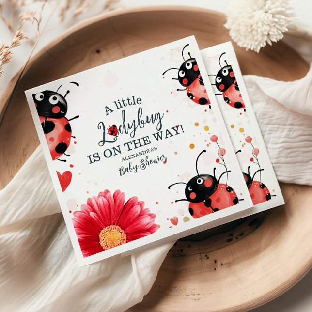 Servilleta De Papel Baby Shower Boho Little Ladybug (Subido por el creador)
