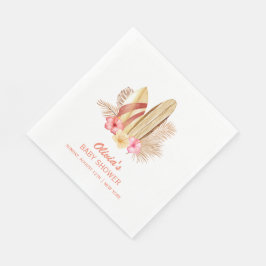 Servilleta De Papel Baby Shower Boho Tropical Flower SurfIng
