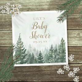 Servilleta De Papel Baby Shower Bosque de Pinos Rústicos