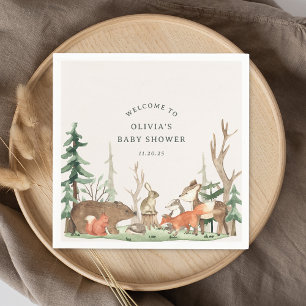 Servilleta De Papel Baby Shower Bosque Invernal Rústico