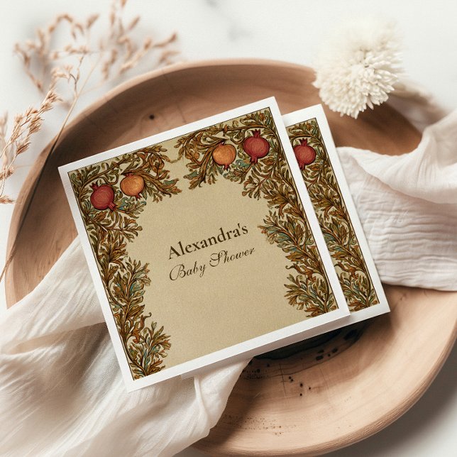 Servilleta De Papel Baby Shower botánico Art Nouveau (Subido por el creador)