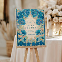 Baby Shower Botánico Azul Vintage