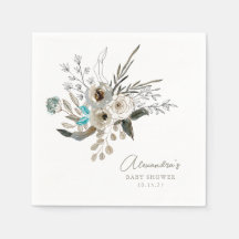 Baby Shower botánico minimalista Earthy Blue