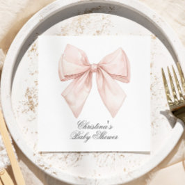Servilleta De Papel Baby Shower Bow blanco