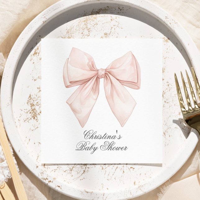 Servilleta De Papel Baby Shower Bow blanco (Subido por el creador)