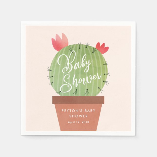 Servilleta De Papel Baby Shower Cactus moderno (Anverso)