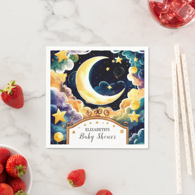 Servilleta De Papel Baby Shower Celestial de Twinkle Star Boho (In situ)