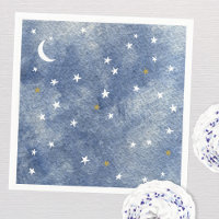 Baby Shower Celestial Watercolor Navy Blue