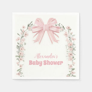 Servilleta De Papel Baby Shower Chica de barrido floral rosado