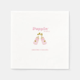Servilleta De Papel Baby Shower Chica de botellas Poppin rosa
