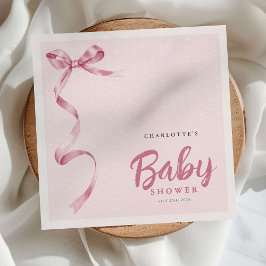 Servilleta De Papel Baby Shower Chica de cinta de cinta cúpula rosa