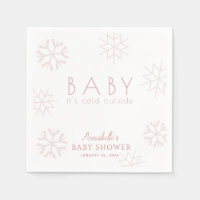 Baby Shower Chica de copos de nieve rosa