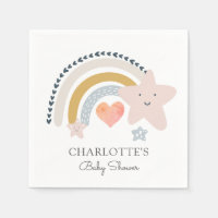 Baby Shower Chica de corazón rosado arco iris