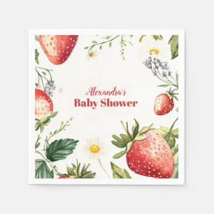 Servilleta De Papel Baby Shower Chica de fresa dulce Berry