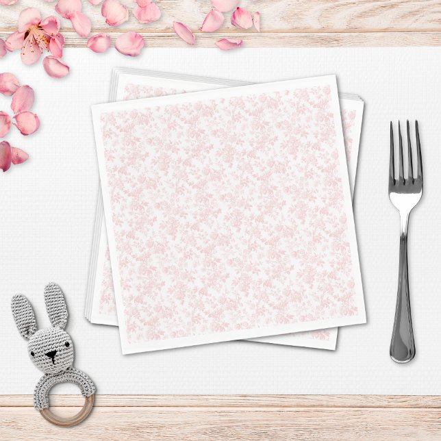 Servilleta De Papel Baby Shower Chica de herramientas rosadas de vaca (Pink Bow Toile Girl Baby Shower Napkins)