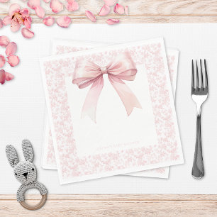 Servilleta De Papel Baby Shower Chica de herramientas rosadas de vaca