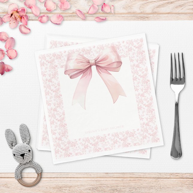 Servilleta De Papel Baby Shower Chica de herramientas rosadas de vaca (Subido por el creador)