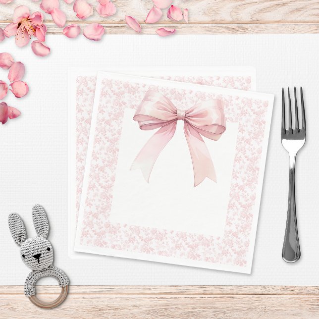 Servilleta De Papel Baby Shower Chica de herramientas rosadas de vaca (Subido por el creador)