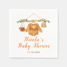 Servilleta De Papel Baby Shower Chica de la línea de ropa de otoño